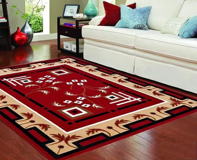 Acarpet Red Acrylic Carpet(6 ft,  X 8 ft, Rectangle)