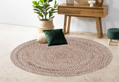 RAMAN TEXTILE Brown Jute Carpet(4 ft,  X 4 ft, Square)