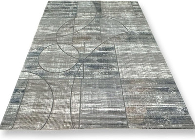 IP FASHION 155 cm  X 210 cm Silk Carpet(Rectangle, Blue, White, Grey)