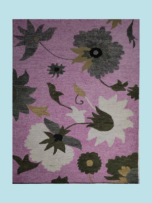 ifgsrugs Purple Wool Carpet(244 cm,  X 152 cm, Rectangle)