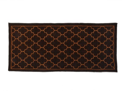 Furnishing Hut Brown, Black Cotton Carpet(63.5 cm,  X 124.46 cm, Rectangle)