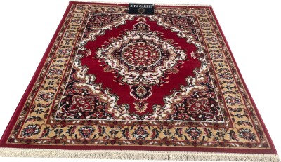 Shag Weaving Red Silk Carpet(5 ft,  X 7 ft, Rectangle)