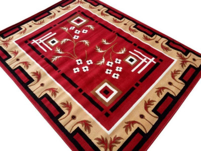 Samjeeda Handloom carpets Red Acrylic Carpet(90 cm,  X 150 cm, Rectangle)