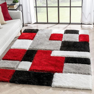 Kavi Handloom Red Polyester Area Rug(152.4 cm,  X 91.44 cm, Rectangle)
