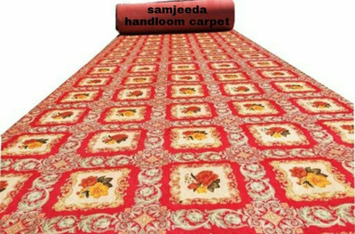 Ra handloom carpet Red Nylon Carpet(5 cm,  X 10 cm, Rectangle)