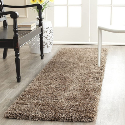 TAHNOORCARPET Brown Polyester Runner(60 cm,  X 180 cm, Rectangle)