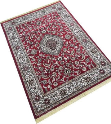 SA Handloom carpet 7 ft  X 9 ft Silk Carpet(Rectangle, Multicolor)