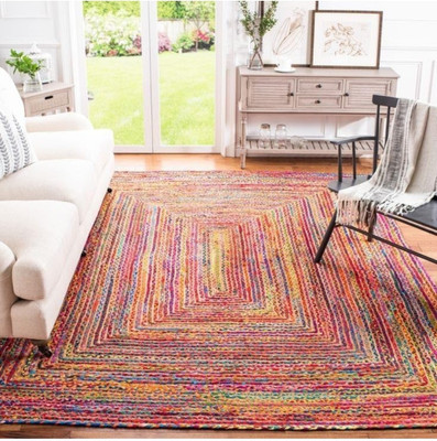 Jilani Handloom Rugs Multicolor Jute, Cotton Carpet(5 ft,  X 7 ft, Rectangle)