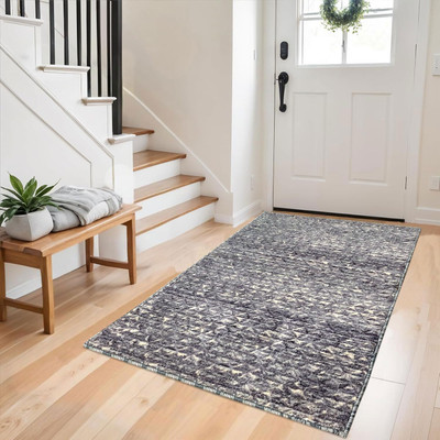 Acarpet Grey Polyester Carpet(90 cm,  X 150 cm, Rectangle)
