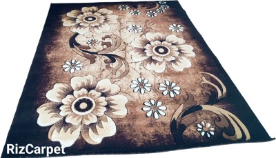 Rizcarpet Brown, Black Acrylic Carpet(150 cm,  X 200 cm, Rectangle)