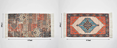 MY HOME 60.96 cm  X 121.92 cm Polyester Carpet(Rectangle, Multicolor)