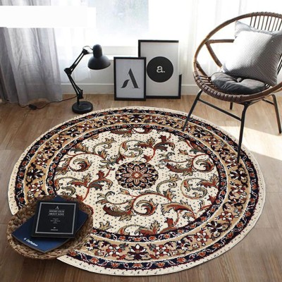 ABABEEL EXPRESS Multicolor Acrylic Carpet(90 cm,  X 90 cm, Circle)