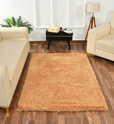 PRESTO BAZAAR Beige Polyester Carpet(4 ft,  X 6 ft, Rectangle)