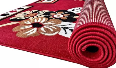 Samjeeda Handloom carpets Red Acrylic Carpet(150 cm,  X 200 cm, Rectangle)