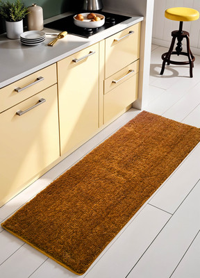 Weave Arts 120 cm  X 40 cm Polyester, Rubber Runner(Rectangle, Gold)