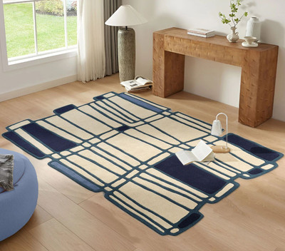 PLIVANA Multicolor Wool Carpet(152.4 cm,  X 243.8 cm, Rectangle)