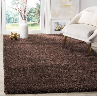 SR Handloom Brown Polyester Carpet(91.44 cm,  X 152.4 cm, Rectangle)