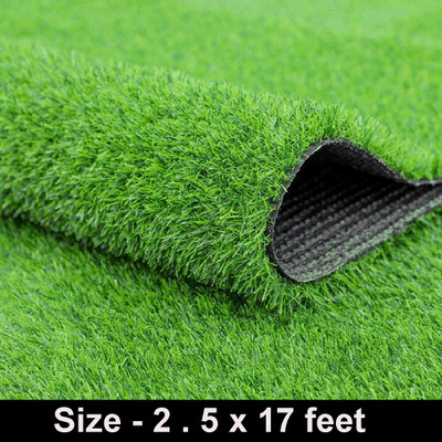 F2L Green Polypropylene Carpet(2.5 ft,  X 17 ft, Rectangle)