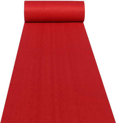 R CARPETS 150 cm  X 240 cm Synthetic Carpet(Rectangle, Red)