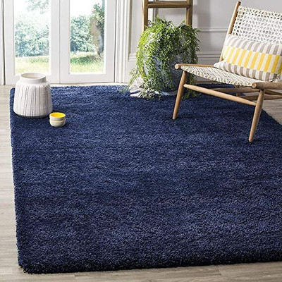Zamarug 120 cm  X 180 cm Polyester Carpet(Rectangle, Blue)