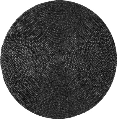 Avocado Black Jute Area Rug(152.4 cm,  X 152.4 cm, Circle)