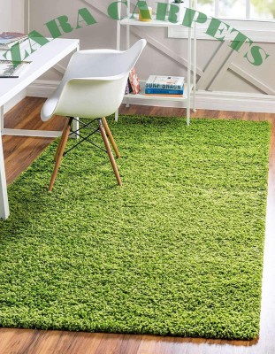 ZARACARPETS Green Acrylic Carpet(3 ft,  X 5 ft, Rectangle)