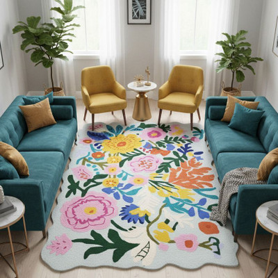 Raj International 304 cm  X 243 cm Wool Area Rug(Rectangle, Multicolor)