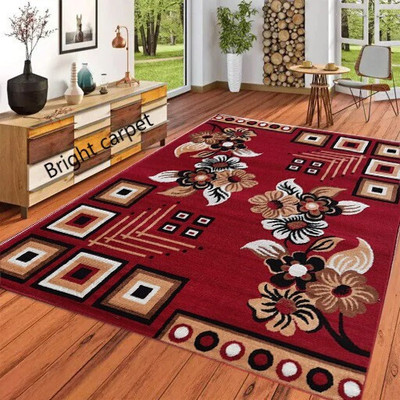 Acarpet Blue, Red Acrylic Carpet(6 ft,  X 8 ft, Rectangle)