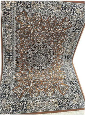 Samjeeda Handloom carpets Gold Silk Carpet(5 cm,  X 7 cm, Rectangle)