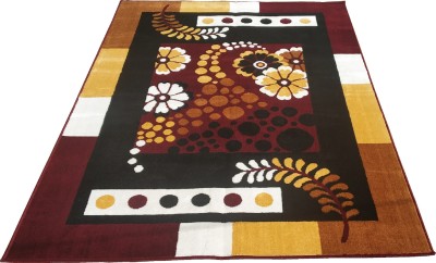 AZAN RUGS Yellow, Brown Acrylic Carpet(150 cm,  X 210 cm, Rectangle)