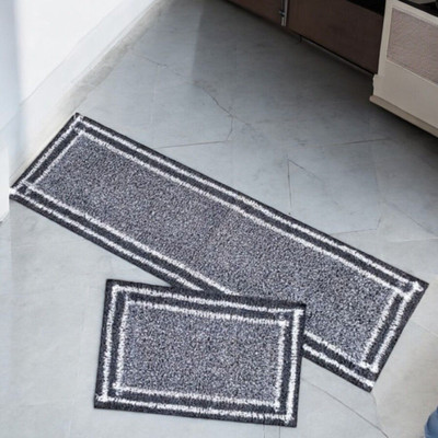 ROUSN 40 cm  X 120 cm Cotton Runner(Rectangle, Grey)