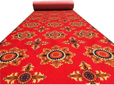 Samjeeda Handloom carpets Red Synthetic Carpet(150 cm,  X 240 cm, Rectangle)