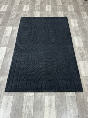 Velmora 15 cm  X 116 cm Wool Carpet(Rectangle, Black)