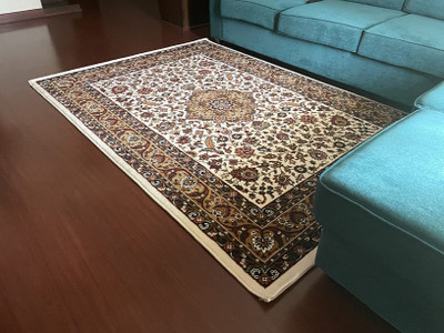 TAHNOORCARPET Beige, White Silk Carpet(180 cm,  X 270 cm, Rectangle)