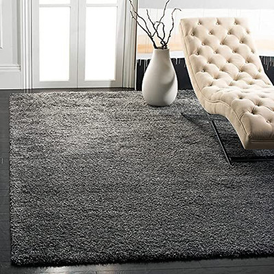 HR CARPET Grey Polyester Carpet(4 ft.,  X 6 ft., Rectangle)