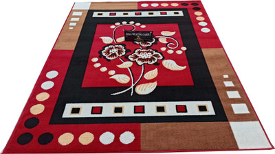 Shag Weaving 110 cm  X 150 cm Polypropylene Carpet(Rectangle, Red)