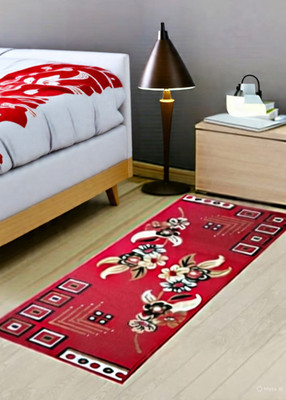 SHAHZADICARPET Red Acrylic Carpet(45 cm,  X 152 cm, Rectangle)