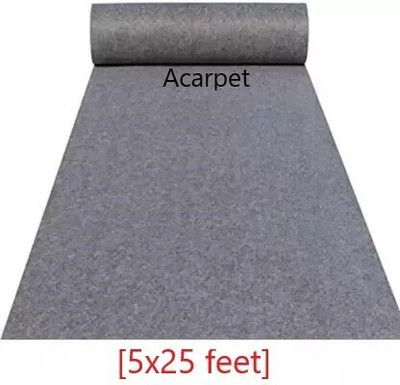 Acarpet Grey Synthetic Carpet(5 ft,  X 25 ft, Rectangle)