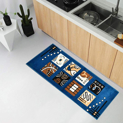 TAHNOORCARPET Blue Acrylic Carpet(45 cm,  X 150 cm, Rectangle)