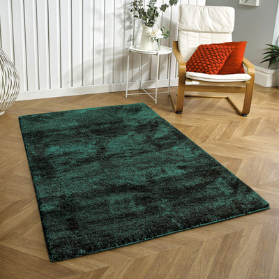 F i Dark Green Polyester Carpet(90 cm,  X 150 cm, Rectangle)