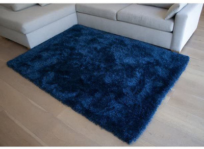 Acarpet Blue Polyester Carpet(5 ft,  X 8 ft, Rectangle)