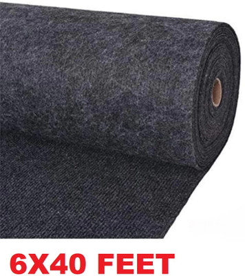 RNCARPET 180 cm  X 1200 cm Nylon Carpet(Rectangle, Black, Grey)