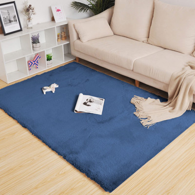 Acarpet Blue Polyester Carpet(120 cm,  X 180 cm, Rectangle)