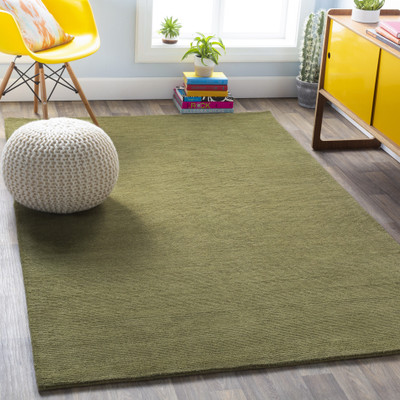 Surya Living Green Wool Carpet(5 ft,  X 8 ft, Rectangle)