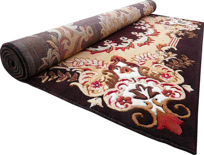 Shag Weaving Brown Polypropylene Carpet(6 ft,  X 8 ft, Rectangle)