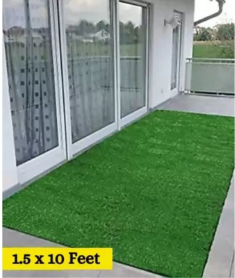 CHETANYA LOOMTEX Green Polypropylene Carpet(1 ft,  X 10 ft, Rectangle)