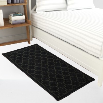 Furnishing Hut Black Cotton Carpet(63.5 cm,  X 124.46 cm, Rectangle)