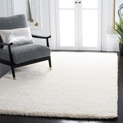 KAYNAT CARPET White Polyester Carpet(150 cm,  X 210 cm, Rectangle)