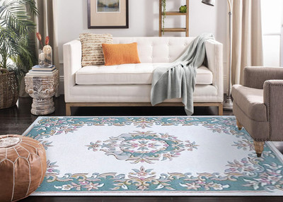 Raj International Green Wool Area Rug(91 cm,  X 152 cm, Rectangle)