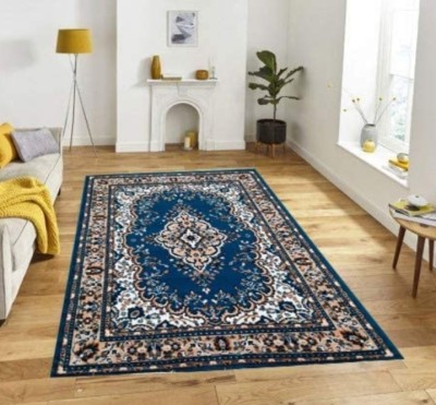 sabira Blue Acrylic Carpet(5 ft,  X 7 ft, Rectangle)
